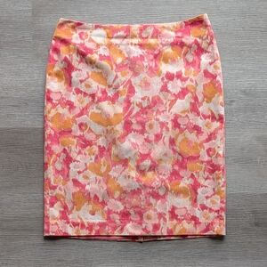Talbots Pink & Orange Pencil Skirt 6